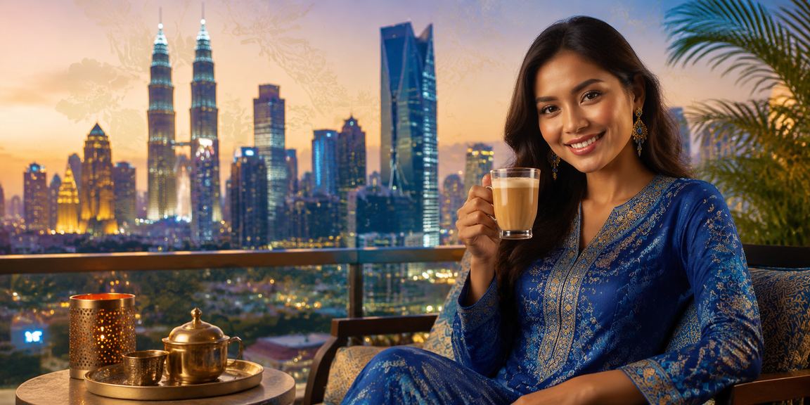 Pemain VIP wanita berpakaian baju kurung menikmati kasino langsung di Kuala Lumpur dengan bonus eksklusif