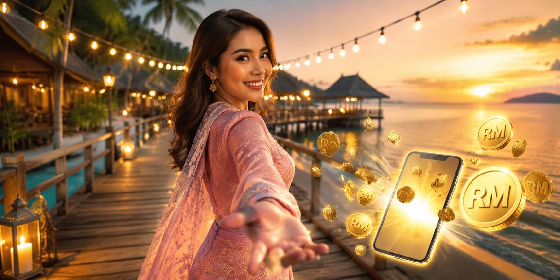 Pengguna Sabah mendaftar untuk mendapat bonus Hari Raya kasino dalam talian dengan suasana ceria