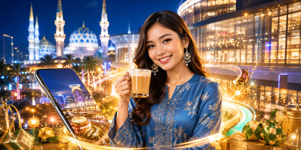 Pemain kasino mudah alih di Selangor memakai baju kurung dalam suasana moden